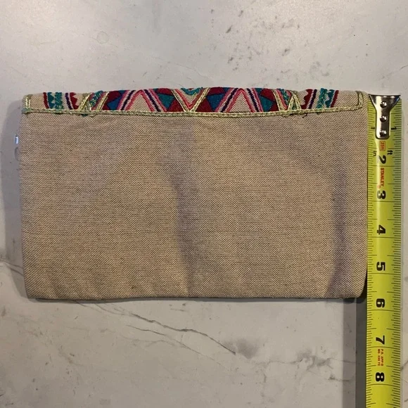 Vintage Embroidered Multicolored Bohemian Clutch Small Purse Bag - Picture 5 of 10